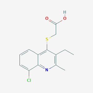 molecular formula C14H14ClNO2S B5837350 [(8-chloro-3-ethyl-2-methyl-4-quinolinyl)thio]acetic acid 