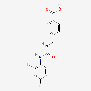 molecular formula C15H12F2N2O3 B5837351 4-[({[(2,4-difluorophenyl)amino]carbonyl}amino)methyl]benzoic acid 