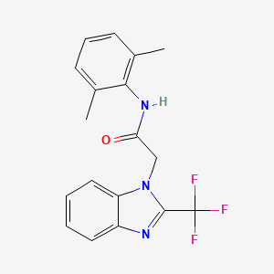 molecular formula C18H16F3N3O B5837391 N-(2,6-dimethylphenyl)-2-[2-(trifluoromethyl)-1H-benzimidazol-1-yl]acetamide 