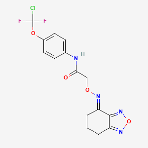 molecular formula C15H13ClF2N4O4 B5837438 N-{4-[chloro(difluoro)methoxy]phenyl}-2-[(6,7-dihydro-2,1,3-benzoxadiazol-4(5H)-ylideneamino)oxy]acetamide 