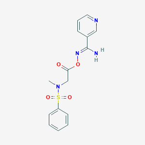 molecular formula C15H16N4O4S B5837499 N'-({2-[methyl(phenylsulfonyl)amino]acetyl}oxy)-3-pyridinecarboximidamide 