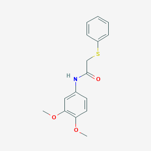 molecular formula C16H17NO3S B5837513 N-(3,4-dimethoxyphenyl)-2-(phenylthio)acetamide 