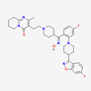 molecular formula C35H40F2N6O3 B583755 3-(2-(4-((Z)-(4-Fluoro-2-(4-(6-fluoro-1,2-benzisoxazol-3-yl)piperidin-1-yl)phenyl)(hydroxyimino)methyl)piperidin-1-yl)ethyl)-2-methyl-6,7,8,9-tetrahydro-4H-pyrido(1,2-a)pyrimidin-4-one CAS No. 1346606-24-3