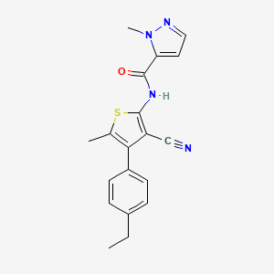 molecular formula C19H18N4OS B5837586 N-[3-cyano-4-(4-ethylphenyl)-5-methyl-2-thienyl]-1-methyl-1H-pyrazole-5-carboxamide 