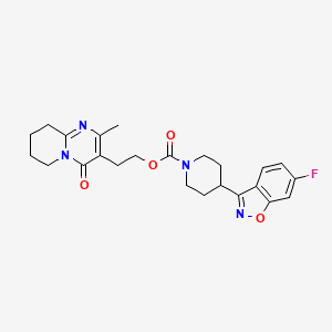 molecular formula C24H27FN4O4 B583762 2-(2-Methyl-4-oxo-6,7,8,9-tetrahydro-4H-pyrido(1,2-a)pyrimidin-3-yl)ethyl 4-(6-fluoro-1,2-benzisoxazol-3-yl)piperidin-1-carboxylate CAS No. 1346603-86-8
