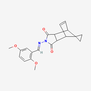 4'-[(2,5-dimethoxybenzylidene)amino]-4'-azaspiro[cyclopropane-1,10'-tricyclo[5.2.1.0~2,6~]decane]-8'-ene-3',5'-dione