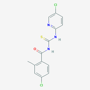 molecular formula C14H11Cl2N3OS B5837654 4-chloro-N-{[(5-chloro-2-pyridinyl)amino]carbonothioyl}-2-methylbenzamide 