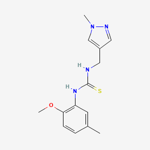 molecular formula C14H18N4OS B5837656 N-(2-methoxy-5-methylphenyl)-N'-[(1-methyl-1H-pyrazol-4-yl)methyl]thiourea 