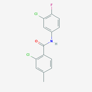 2-chloro-N-(3-chloro-4-fluorophenyl)-4-methylbenzamide