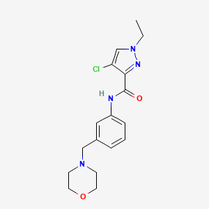 molecular formula C17H21ClN4O2 B5837691 4-chloro-1-ethyl-N-[3-(4-morpholinylmethyl)phenyl]-1H-pyrazole-3-carboxamide 