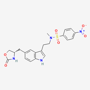 molecular formula C21H22N4O6S B583774 N-(4-Nitrobenzenesulfonyl) N-Desmethyl Zolmitriptan CAS No. 1346602-02-5