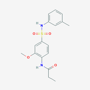 molecular formula C17H20N2O4S B5837766 N-(2-methoxy-4-{[(3-methylphenyl)amino]sulfonyl}phenyl)propanamide 