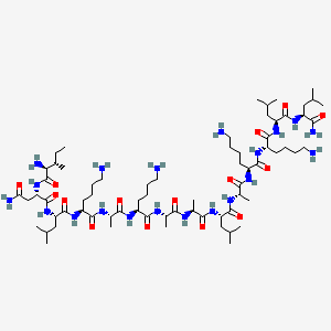 molecular formula C70H132N20O15 B583778 L-Leucinamide, L-isoleucyl-L-asparaginyl-L-leucyl-L-lysyl-L-alanyl-L-lysyl-L-alanyl-L-alanyl-L-leucyl-L-alanyl-L-lysyl-L-lysyl-L-leucyl- CAS No. 145854-61-1