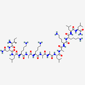 molecular formula C70H132N20O15 B583778 L-亮氨酸酰胺, L-异亮氨酰-L-天冬酰胺酰-L-亮氨酰-L-赖氨酰-L-丙氨酰-L-赖氨酰-L-丙氨酰-L-丙氨酰-L-亮氨酰-L-丙氨酰-L-赖氨酰-L-赖氨酰-L-亮氨酰- CAS No. 145854-61-1