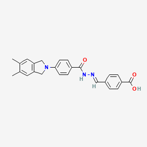 molecular formula C25H23N3O3 B5837785 4-{2-[4-(5,6-dimethyl-1,3-dihydro-2H-isoindol-2-yl)benzoyl]carbonohydrazonoyl}benzoic acid 