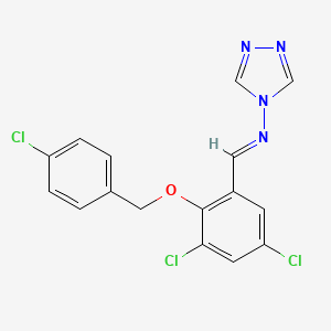 molecular formula C16H11Cl3N4O B5837792 N-{3,5-dichloro-2-[(4-chlorobenzyl)oxy]benzylidene}-4H-1,2,4-triazol-4-amine 