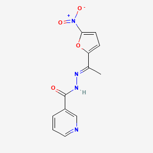 molecular formula C12H10N4O4 B5837798 N'-[1-(5-nitro-2-furyl)ethylidene]nicotinohydrazide 