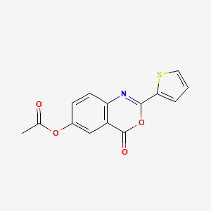 molecular formula C14H9NO4S B5837811 4-oxo-2-(2-thienyl)-4H-3,1-benzoxazin-6-yl acetate 