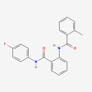 molecular formula C21H17FN2O2 B5837812 N-(2-{[(4-fluorophenyl)amino]carbonyl}phenyl)-2-methylbenzamide 