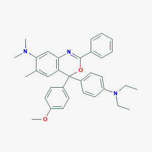molecular formula C34H37N3O2 B058379 4-[4-(Diethylamino)phenyl]-4-(4-methoxyphenyl)-N,N,6-trimethyl-2-phenyl-4H-3,1-benzoxazin-7-amine CAS No. 113915-64-3