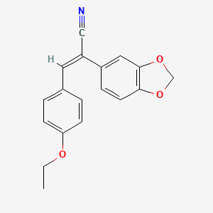 molecular formula C18H15NO3 B5837976 2-(1,3-benzodioxol-5-yl)-3-(4-ethoxyphenyl)acrylonitrile 