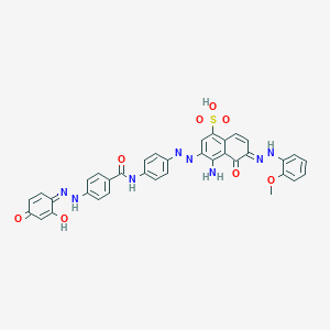 molecular formula C36H28N8O8S B058380 (6E)-4-Amino-3-[[4-[[4-[(2Z)-2-(2-hydroxy-4-oxocyclohexa-2,5-dien-1-ylidene)hydrazinyl]benzoyl]amino]phenyl]diazenyl]-6-[(2-methoxyphenyl)hydrazinylidene]-5-oxonaphthalene-1-sulfonic acid CAS No. 116978-88-2