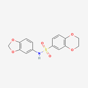 molecular formula C15H13NO6S B5838046 N-1,3-benzodioxol-5-yl-2,3-dihydro-1,4-benzodioxine-6-sulfonamide 