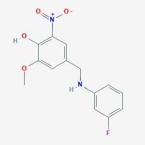 molecular formula C14H13FN2O4 B5838092 4-{[(3-fluorophenyl)amino]methyl}-2-methoxy-6-nitrophenol 