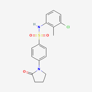 molecular formula C17H17ClN2O3S B5838113 N-(3-chloro-2-methylphenyl)-4-(2-oxo-1-pyrrolidinyl)benzenesulfonamide 