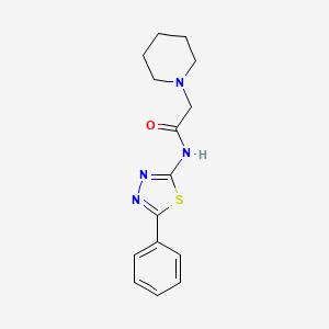 molecular formula C15H18N4OS B5838125 N-(5-phenyl-1,3,4-thiadiazol-2-yl)-2-(1-piperidinyl)acetamide 