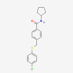 molecular formula C19H20ClNOS B5838140 4-{[(4-chlorophenyl)thio]methyl}-N-cyclopentylbenzamide 