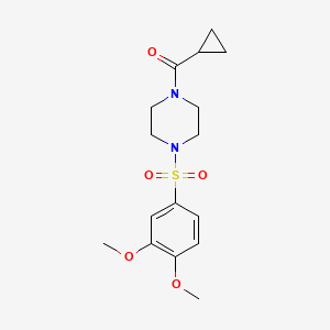 molecular formula C16H22N2O5S B5838232 1-(cyclopropylcarbonyl)-4-[(3,4-dimethoxyphenyl)sulfonyl]piperazine 