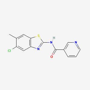 molecular formula C14H10ClN3OS B5838249 N-(5-chloro-6-methyl-1,3-benzothiazol-2-yl)nicotinamide 