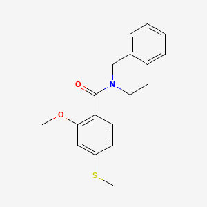 molecular formula C18H21NO2S B5838290 N-benzyl-N-ethyl-2-methoxy-4-(methylthio)benzamide 