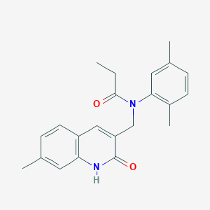 molecular formula C22H24N2O2 B5838298 N-(2,5-dimethylphenyl)-N-[(2-hydroxy-7-methyl-3-quinolinyl)methyl]propanamide 