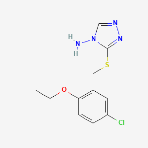 molecular formula C11H13ClN4OS B5838347 3-[(5-chloro-2-ethoxybenzyl)thio]-4H-1,2,4-triazol-4-amine 