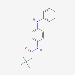 molecular formula C18H22N2O B5838352 N-(4-anilinophenyl)-3,3-dimethylbutanamide 