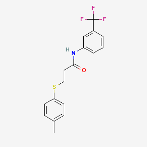 molecular formula C17H16F3NOS B5838424 3-[(4-methylphenyl)thio]-N-[3-(trifluoromethyl)phenyl]propanamide 