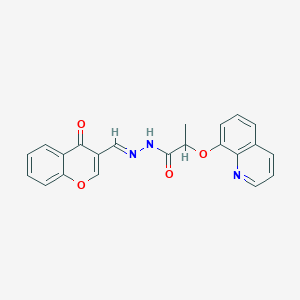 molecular formula C22H17N3O4 B5838432 N'-[(4-oxo-4H-chromen-3-yl)methylene]-2-(8-quinolinyloxy)propanohydrazide 