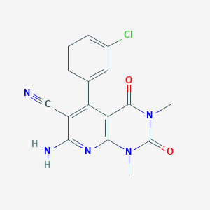 7-amino-5-(3-chlorophenyl)-1,3-dimethyl-2,4-dioxo-1,2,3,4-tetrahydropyrido[2,3-d]pyrimidine-6-carbonitrile