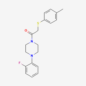 molecular formula C19H21FN2OS B5838442 1-(2-fluorophenyl)-4-{[(4-methylphenyl)thio]acetyl}piperazine 