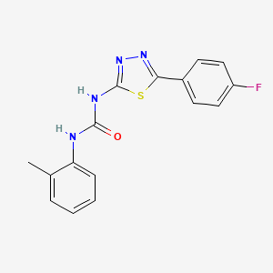 molecular formula C16H13FN4OS B5838447 N-[5-(4-fluorophenyl)-1,3,4-thiadiazol-2-yl]-N'-(2-methylphenyl)urea 