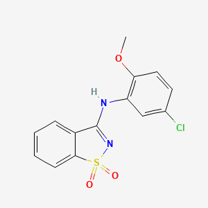 molecular formula C14H11ClN2O3S B5838637 N-(5-chloro-2-methoxyphenyl)-1,2-benzisothiazol-3-amine 1,1-dioxide 