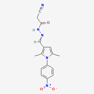 molecular formula C16H15N5O3 B5838639 2-cyano-N'-{[2,5-dimethyl-1-(4-nitrophenyl)-1H-pyrrol-3-yl]methylene}acetohydrazide 