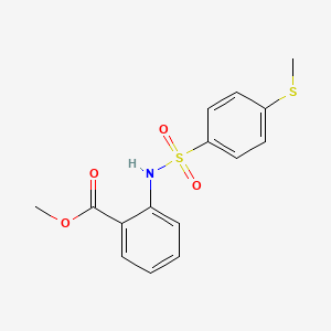 molecular formula C15H15NO4S2 B5838641 methyl 2-({[4-(methylthio)phenyl]sulfonyl}amino)benzoate 