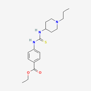 molecular formula C18H27N3O2S B5838651 ethyl 4-({[(1-propyl-4-piperidinyl)amino]carbonothioyl}amino)benzoate 