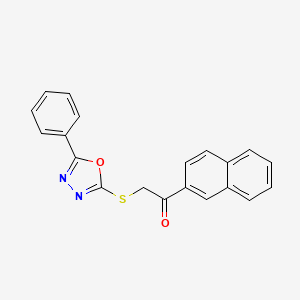 molecular formula C20H14N2O2S B5838668 1-Naphthalen-2-yl-2-[(5-phenyl-1,3,4-oxadiazol-2-yl)sulfanyl]ethanone 