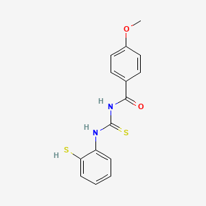 molecular formula C15H14N2O2S2 B5838679 4-methoxy-N-[(2-sulfanylphenyl)carbamothioyl]benzamide 