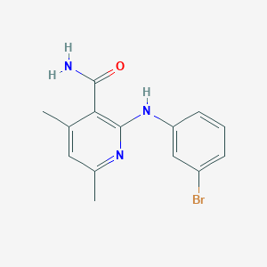 2-(3-Bromoanilino)-4,6-dimethylpyridine-3-carboxamide