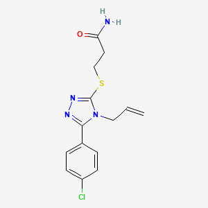 molecular formula C14H15ClN4OS B5838689 3-[[5-(4-Chlorophenyl)-4-prop-2-enyl-1,2,4-triazol-3-yl]sulfanyl]propanamide 